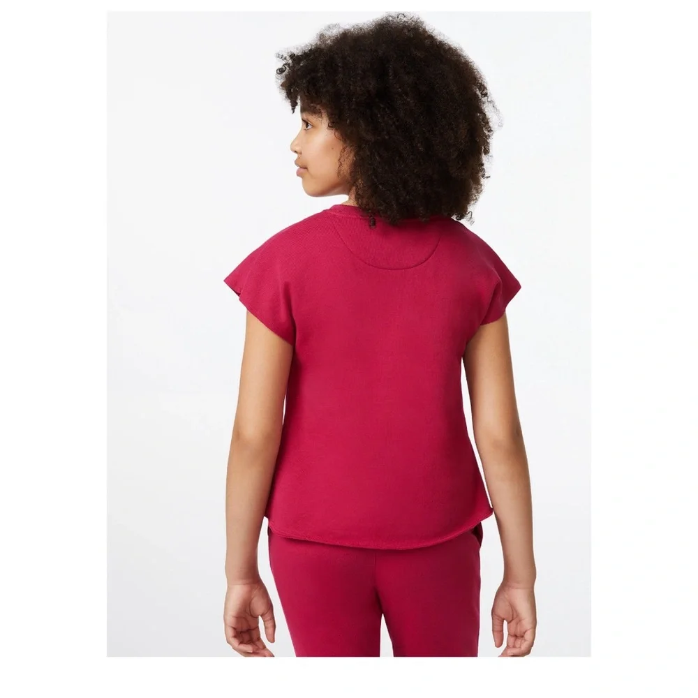 Free Assembly peplum top short sleeve sweatshirt